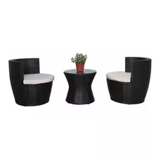 Juego De Jardin De Rattan Sillón + Mesa