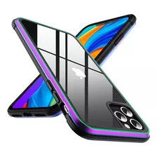 Funda Para iPhone 11 Pro Max Transparente Borde Iridiscente