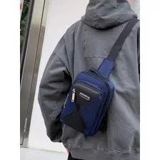 Bolso Bandolera Diseño Geométrico, Azul 