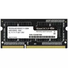 Memoria Ram Teamgroup, Sodimm Ddr3 4gb Para Laptop, Notebook