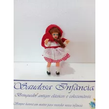 Antiga Miniatura Boneca Chapeuzinho Vermelho Plástico 1970