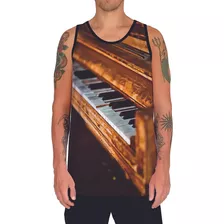 Camiseta Regata Piano Teclado Tecla Musica Som Melodia 1