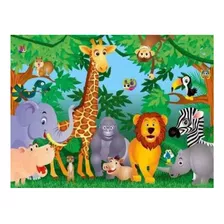Painel Decorativo Festa Safari Zoo Animais [3x1,6m] (mod3)