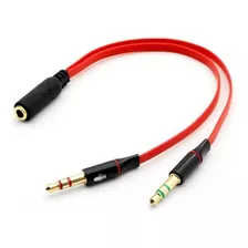 Cable Adaptador Audio Mini Plug 3,5mm A Mic Y Auri Pc