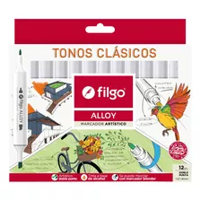 Marcadores Sketch Filgo Alloy Caja X12 Colores Clasicos 2023