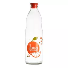 Botella Vidrio Decorativa Agua Jugo Con Tapón Hermético 1 Lt