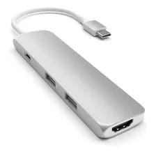 Hub Adaptador Slim Usb-c A Usb-a/ Hdmi 4k/ Satechi Oficial