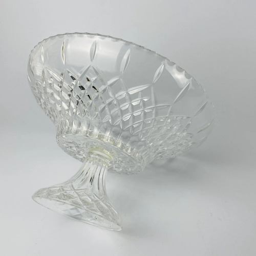 Fruteira Vintage Em Cristal Lapidado De Centro De Mesa Branco 3