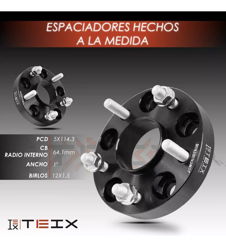 Espaciadores Llanta 1 PuLG 5x114 Honda Civic 2006-2011 5 Bir Foto 3