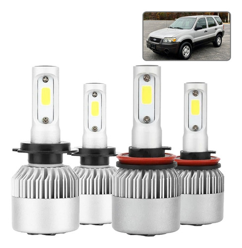 Kit De Faros Led 8000lm 70w Luz Alta/baja Para Para Ford