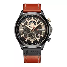 Reloj Hombre Deportivo Militar Cuarzo Correa De Cuero Curren