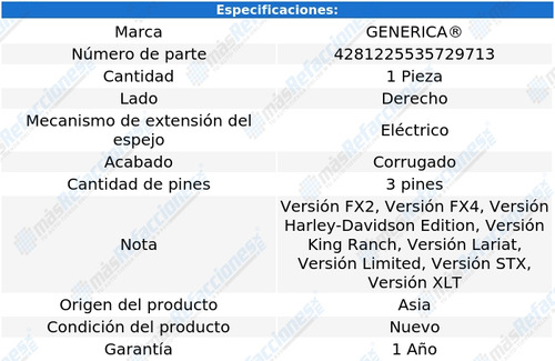 Espejo Ford Lobo 2004 2005 2006 2007 2008 Electrico Der Qwe Foto 2