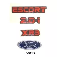 Emblemas Escort 2.0i Xr3 Vermelhos + Ford Mala - 1993 À 1996