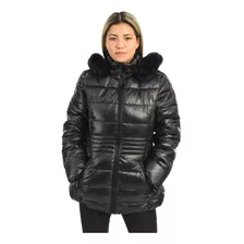 Campera Inflable Mujer Negra Impermeable Importada Tmil 3935