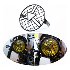 Rejas Para Faros Cafe Racer Moto Vintage Metal Universal