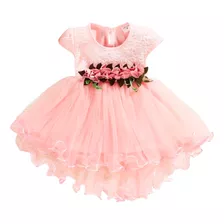 Vestido Elegante Para Fiesta O Bautizo Niña Bebé Tutú Flores