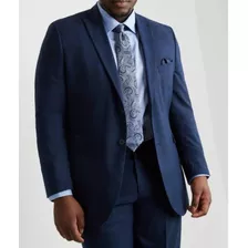 Terno Masculino Plus Size Azul Marinho Oxford - Promoção 