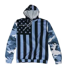 Sudadera Hoodie Ligera Bandera Camuflaje Hombre Gris Negro