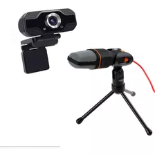 Combo Webcam Full Hd Streaming+micrófono Condensador Trípode