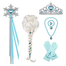 Set De Pelucas Infantiles Elsa Role Play Fantasy Girl De 7 P