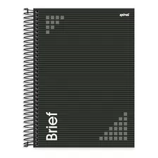 Caderno 15 Matérias 240fls Universitário Capa Dura Brief Spiral - Preto