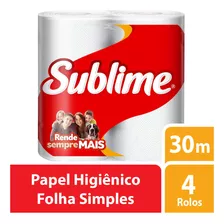 Papel Higienico Folha Simples Com 4 Rolos Sublime