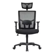 Silla Oficina Ergonomica Presidencial Marca Silleti Mod. Baltimore Brazos Ajustables 3d Apoya Cabezas Apoyo Lumbar Base Nylon Giratoria Reclinable Mecanismo Basculante Tapizada En Malla Negra