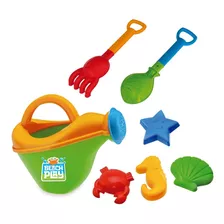 Kit Brinquedo De Praia Infantil Regador Pazinhas E Forminhas