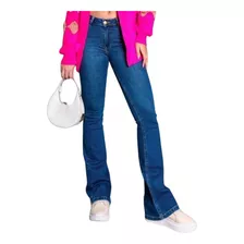 Calça Revanche Jeans Feminina Flare Chanine Azul Palito