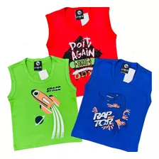 Kit Regata Infantil Menino 1 Ao 8 Sortidas 3 Peças Promoção