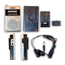 Mini Rádio Retrô Portatil Am Fm De Bolso Com Fone Completo