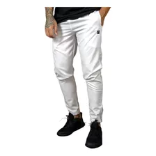 Calça Elast Fit Branco Black Targ Treino Academia Caminhada