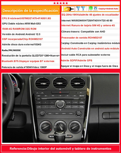 Auto Android Radio Estreo 08-14 Para Mazda Cx7 1 Foto 6