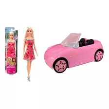 Combo Barbie Auto Fashion 710 + Muñeca T7439 Original Mattel