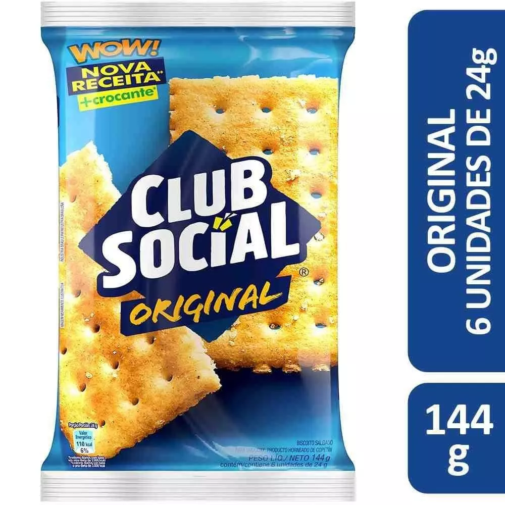 Biscoito Salgado Original Club Social 144g