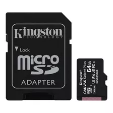 Tarjeta De Memoria Kingston Sdcs2 Canvas Select Plus Con Adaptador Sd 64gb
