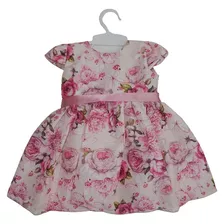 Vestido De Festa Bebê Infantil Saia Rodada Com Laço