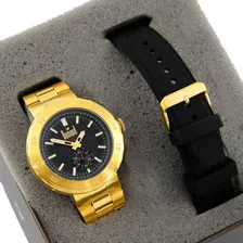 Relogio Dumont Masculino Dourado Troca Pulseira Duvd78bz/4p