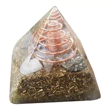 Pirâmide Pequena De Orgonite Pirita E Citrino Modelo 2