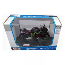 Moto A Escala 1:18, Kawasaki Ninja H2 R, 12cms Largo.