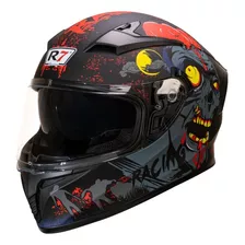 Casco Para Moto Cerrado R7 Racing R7-108 Calavera