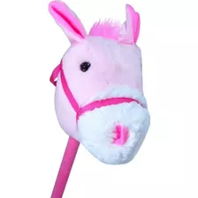 Cavalo De Pelúcia Com Som E Rodas - Rosa - Lovely Toys