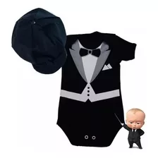 Body Bebê Poderoso Chefinho + Boina Kit Mesversário Temático