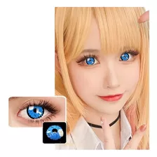 Lentes Pupilentes Halloween Cosplay Comic Zombie Anime Blue