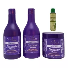 Kit Matizador Loiro Platinum 3 Passos Maycrene + Brinde 