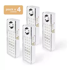 Pack X4 Luz De Emergencia Leds Recargable Enchufe 220v Led