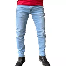 Pantalón Jeans Elasticado Slim Celeste