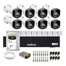 Kit 8 Cameras Full Color Intelbras Mhdx 1008c Hd 1tb 400m