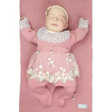 Saida De Maternidade Menina Trico Vestido Princesa 0 A 3m