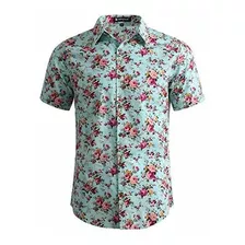 Uxcell Camisa Hawaiana De Algodon Con Estampado Floral Y Bot